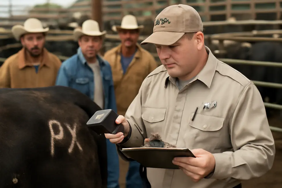 Livestock owner preparing distinct brand designs for state registration approval.