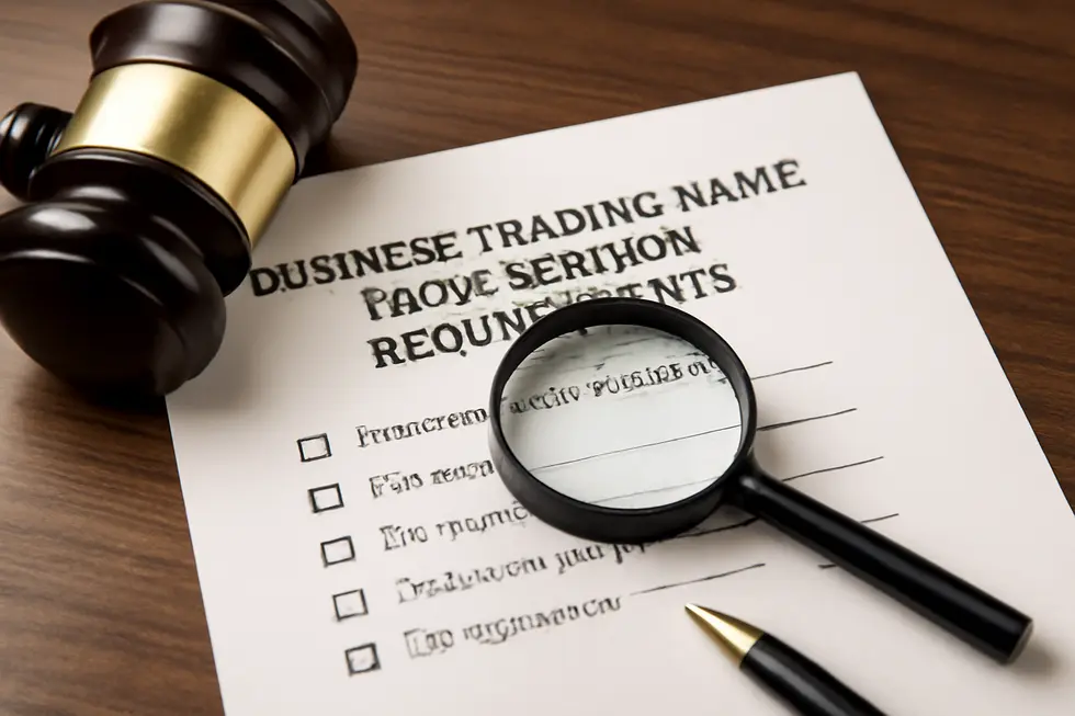 Visual representing the diverse processes of registering business trading names across the UK, Australia, and the US.