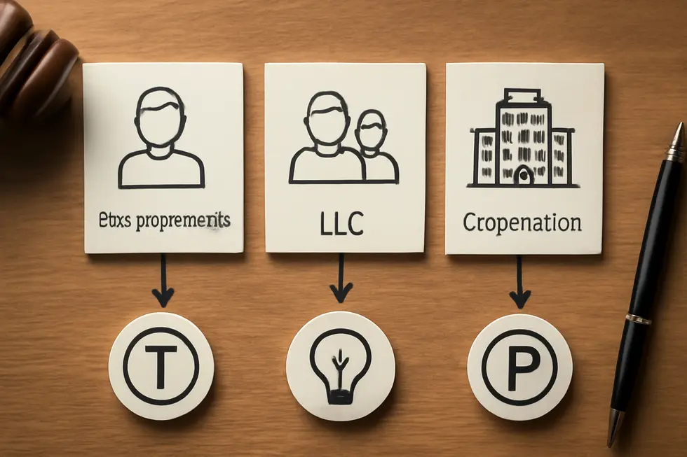 Visual overview showcasing the key types of intellectual property ownership relevant to businesses.