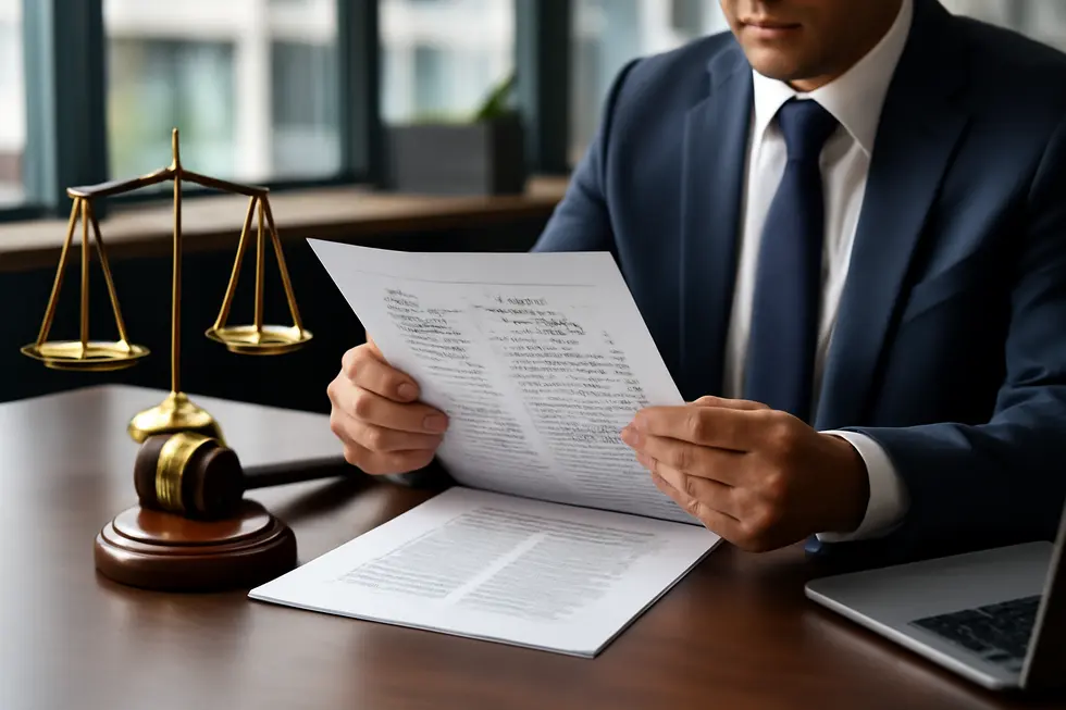 A business professional examines a patent document, reflecting the legal protection mechanisms underpinning patent rights in business.