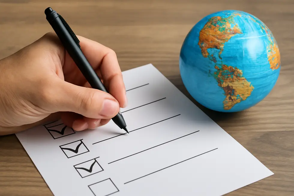 Business professional conducting a trademark search.