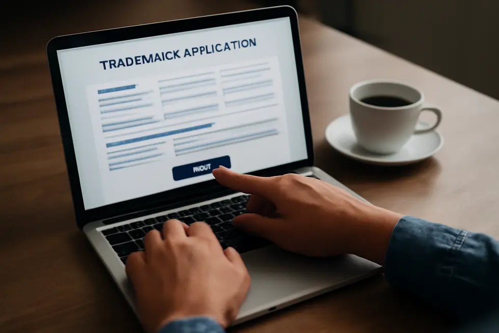 A business owner conducting a comprehensive trademark search on the USPTO database to ensure slogan name uniqueness.