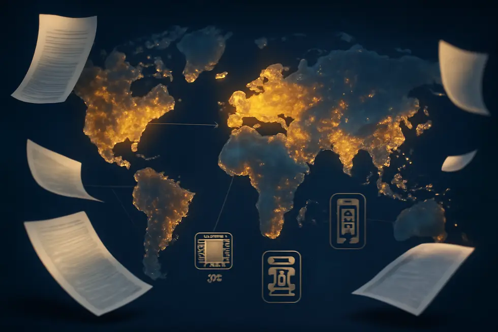 Business owners reviewing key patent types relevant to technology innovation and protection.