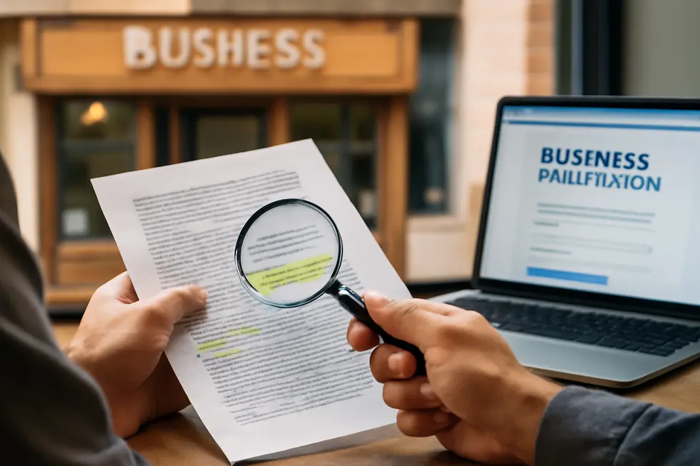 Illustration of key legal documents highlighting the terms ‘Trade Name’ and ‘DBA’ to clarify their definitions.