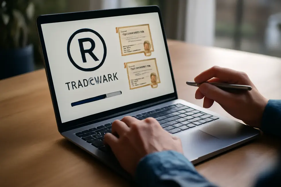 Business owner conducting a comprehensive trademark search prior to forming an LLC to avoid legal conflicts.
