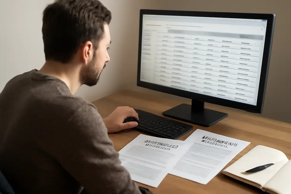 Business owner conducting a comprehensive trademark search prior to forming an LLC to avoid legal conflicts.