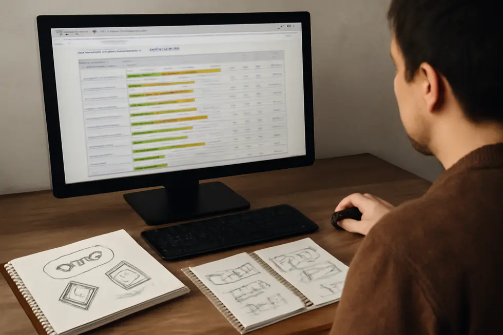 A business owner conducting a comprehensive trademark search to verify brand uniqueness.