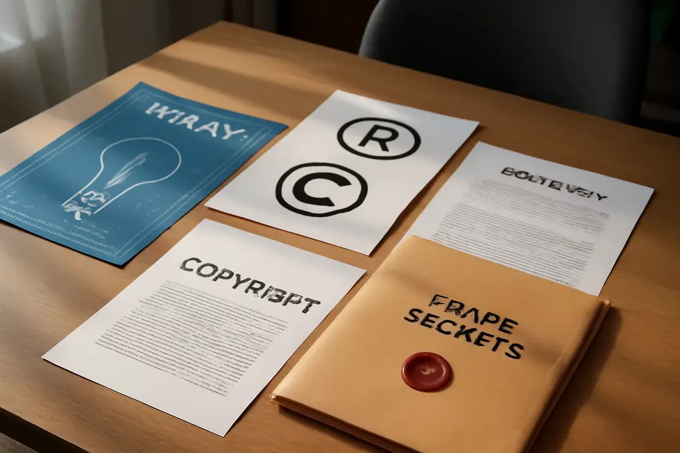 Visual overview showcasing the key types of intellectual property ownership relevant to businesses.