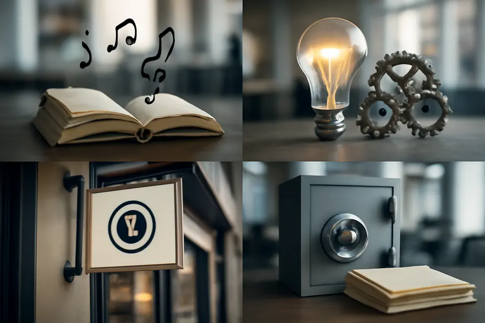 Business professionals reviewing foundational intellectual property legal frameworks to protect their innovations.