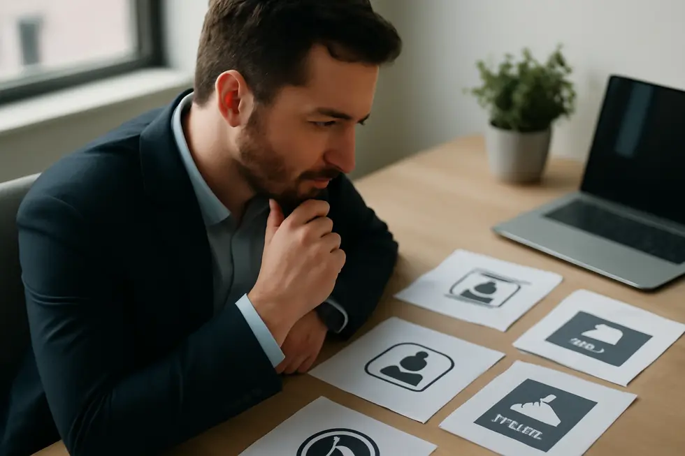 Business owner reflecting on the importance of service marks in branding.