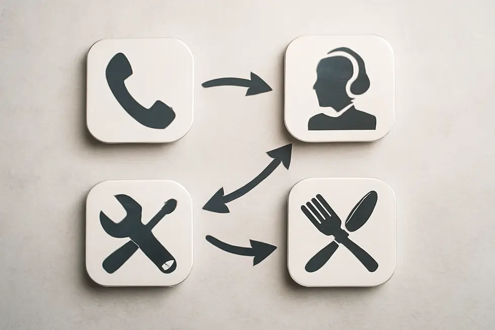 Visual representation of various service marks illustrating their distinctive features.