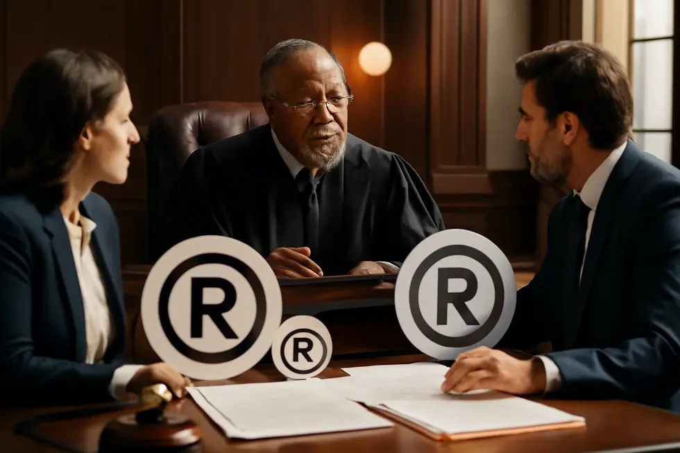 Various trademarks symbolize brand protection and recognition.